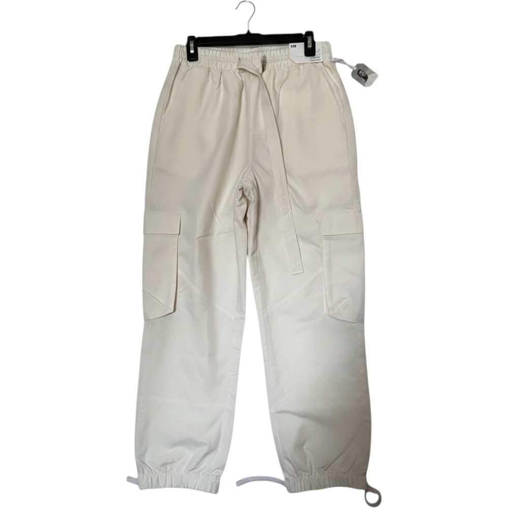 Ladarius Campbell Stylus X Mens Cargo Pants Ivory Off White Joggers Large NWT